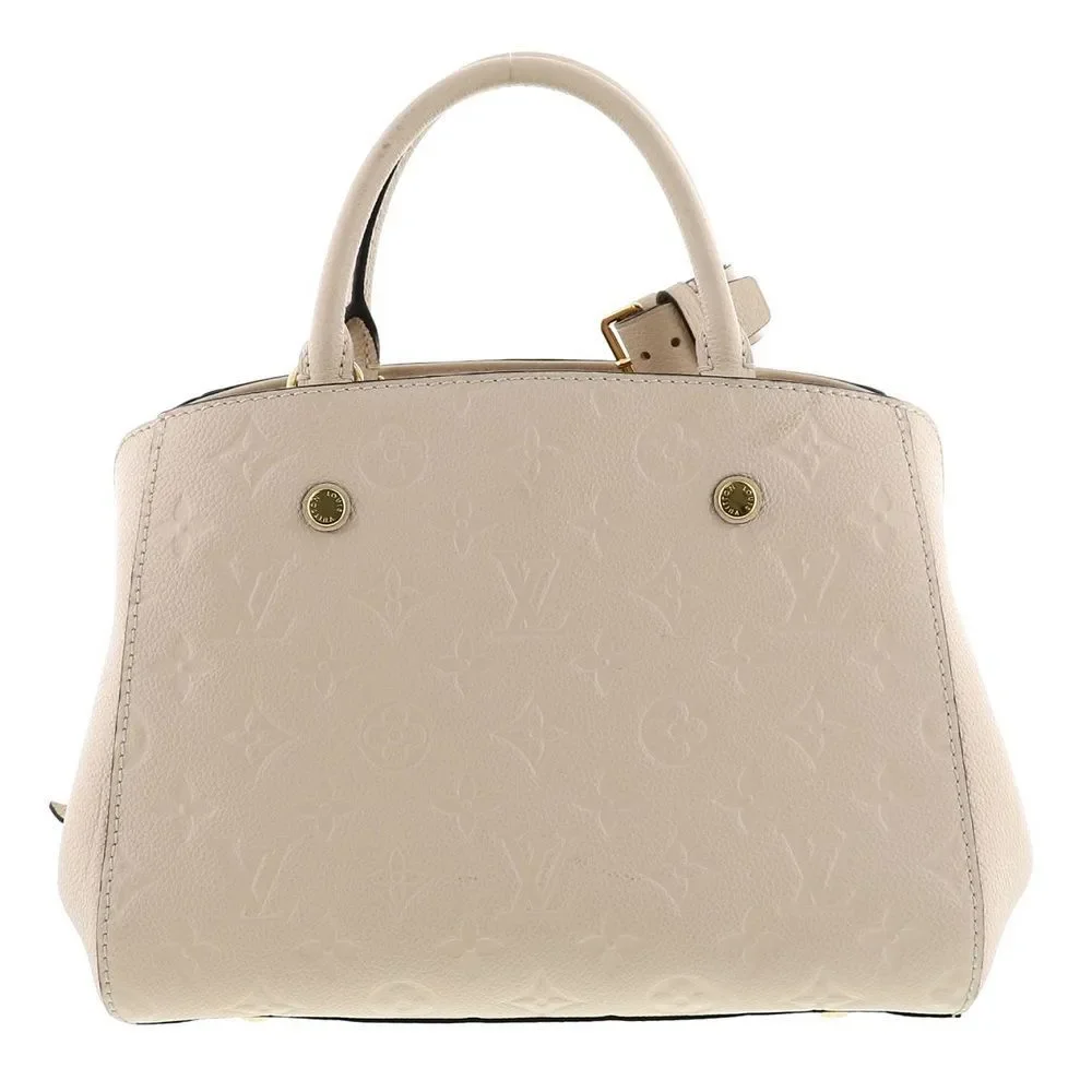 Louis Vuitton Monogram Empreinte White Montaigne BB Handbag Leather White
